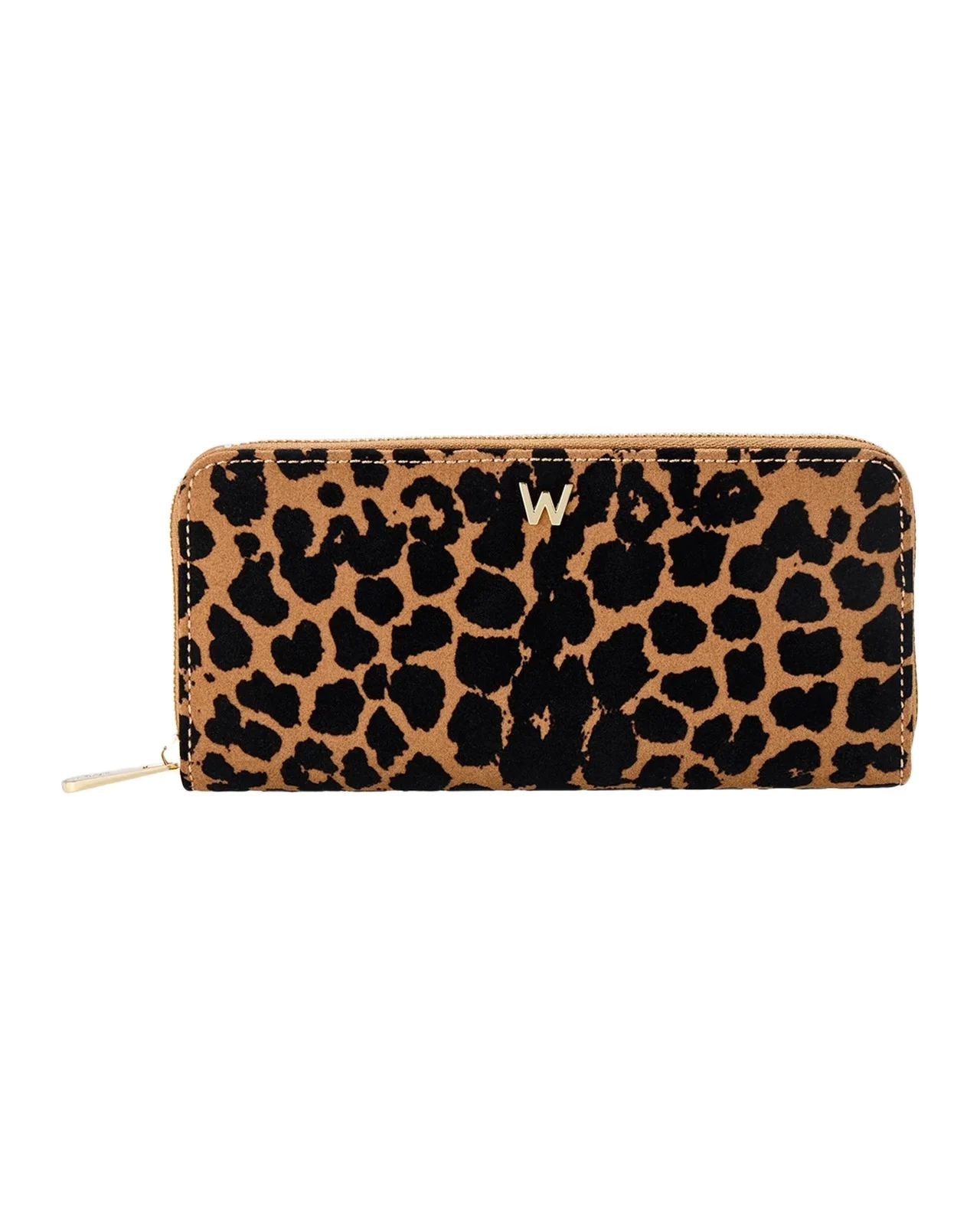Wolf Savanna Leopard Print Long Zip Wallet