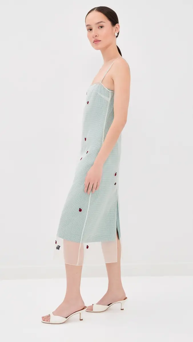 BERNADETTE Rachel Embroidered Silk Slip Dress | Thumbnail 4 BERNADETTE Rachel Embroidered Silk Slip Dress | Thumbnail 4