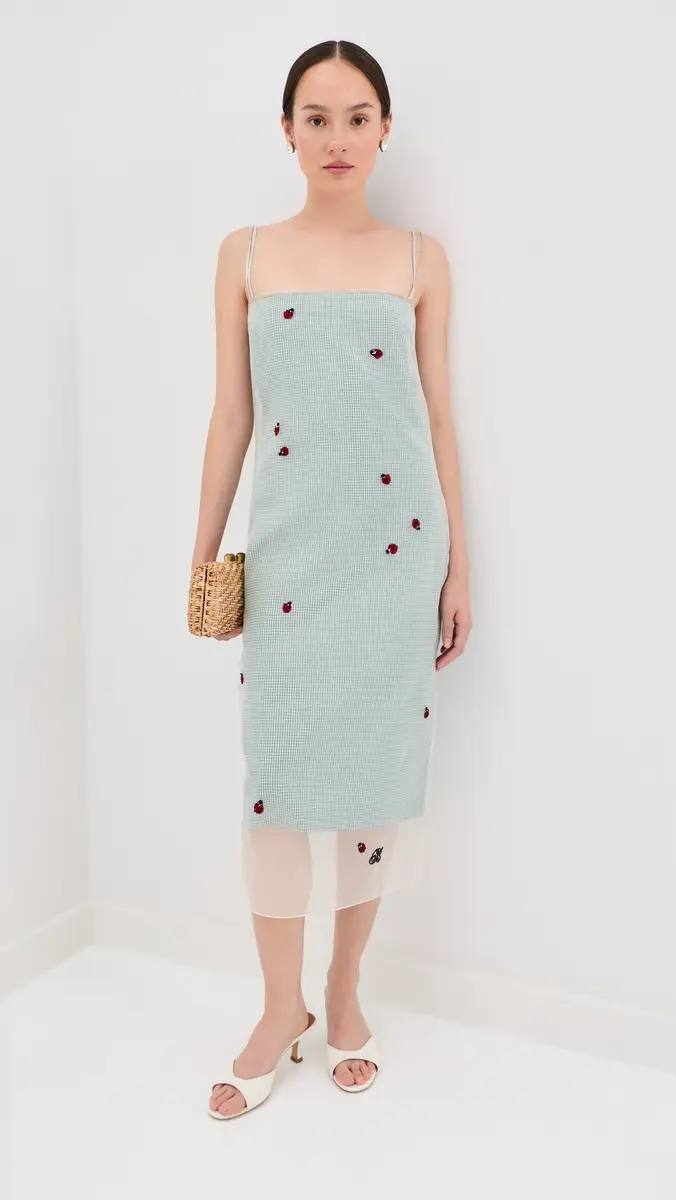 BERNADETTE Rachel Embroidered Silk Slip Dress | Thumbnail 5 BERNADETTE Rachel Embroidered Silk Slip Dress | Thumbnail 5