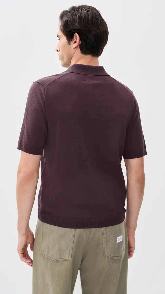 Norse Projects Anholt Cotton Paper Polo Top | Thumbnail 3
