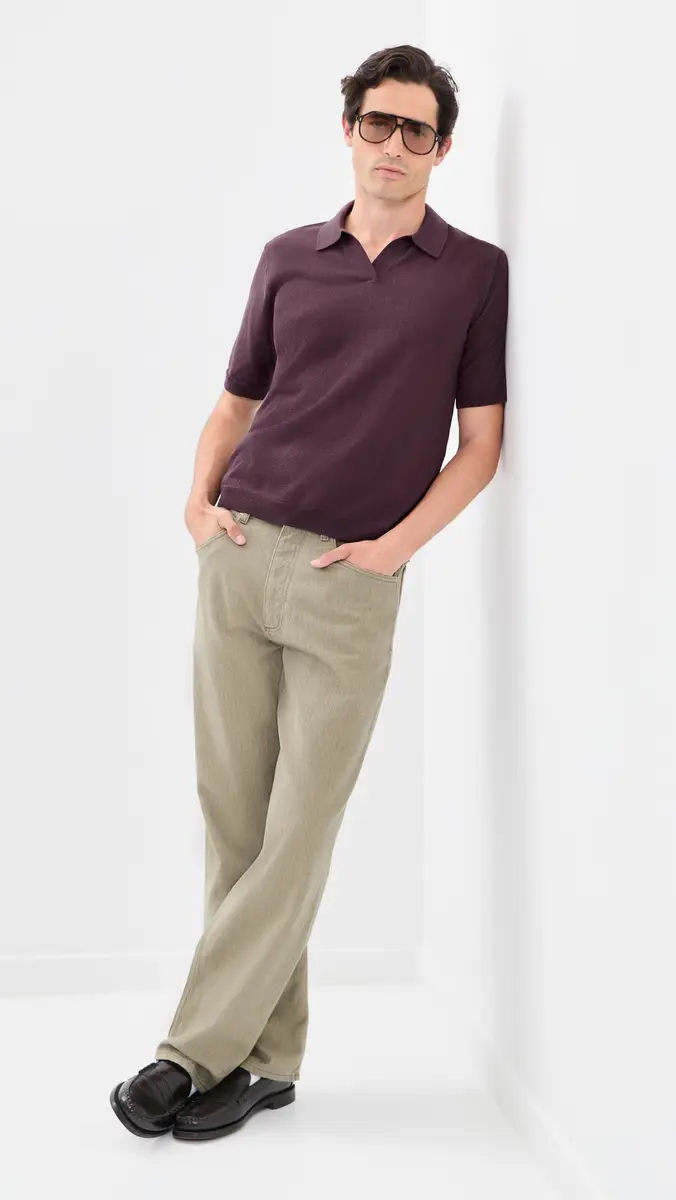 Norse Projects Anholt Cotton Paper Polo Top | Thumbnail 5