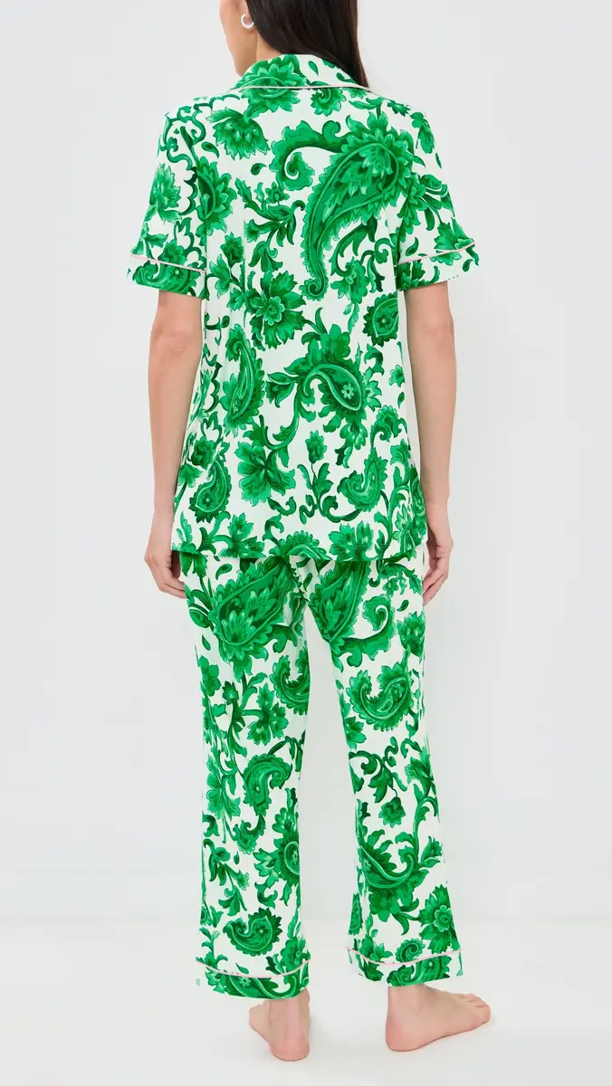 BedHead PJs Sorrento Verde Cropped Pajamas Set | Thumbnail 3 BedHead PJs Sorrento Verde Cropped Pajamas Set | Thumbnail 3