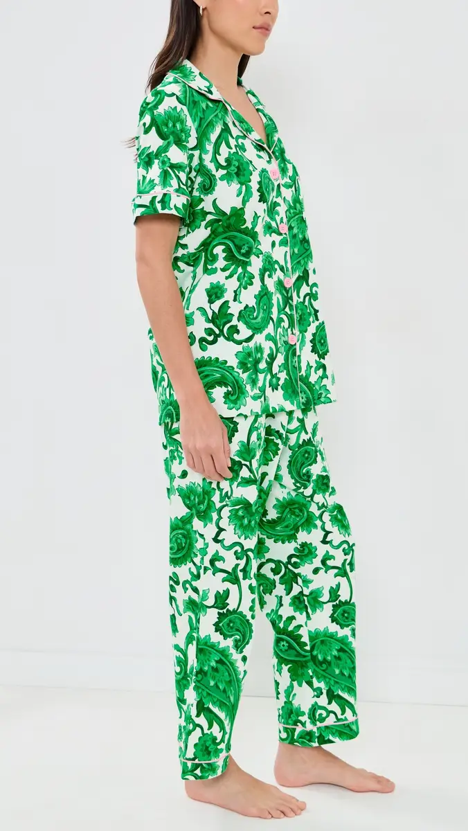 BedHead PJs Sorrento Verde Cropped Pajamas Set | Thumbnail 4 BedHead PJs Sorrento Verde Cropped Pajamas Set | Thumbnail 4