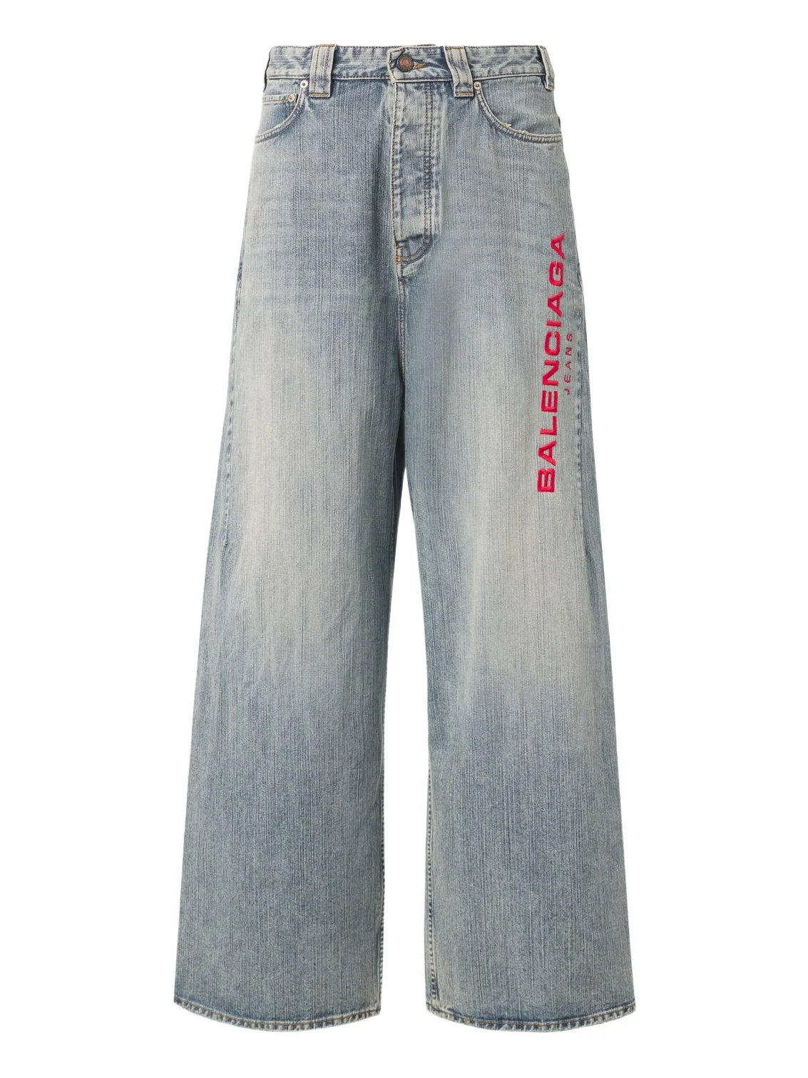 Logo embroidered wide-leg jeans Logo embroidered wide-leg jeans