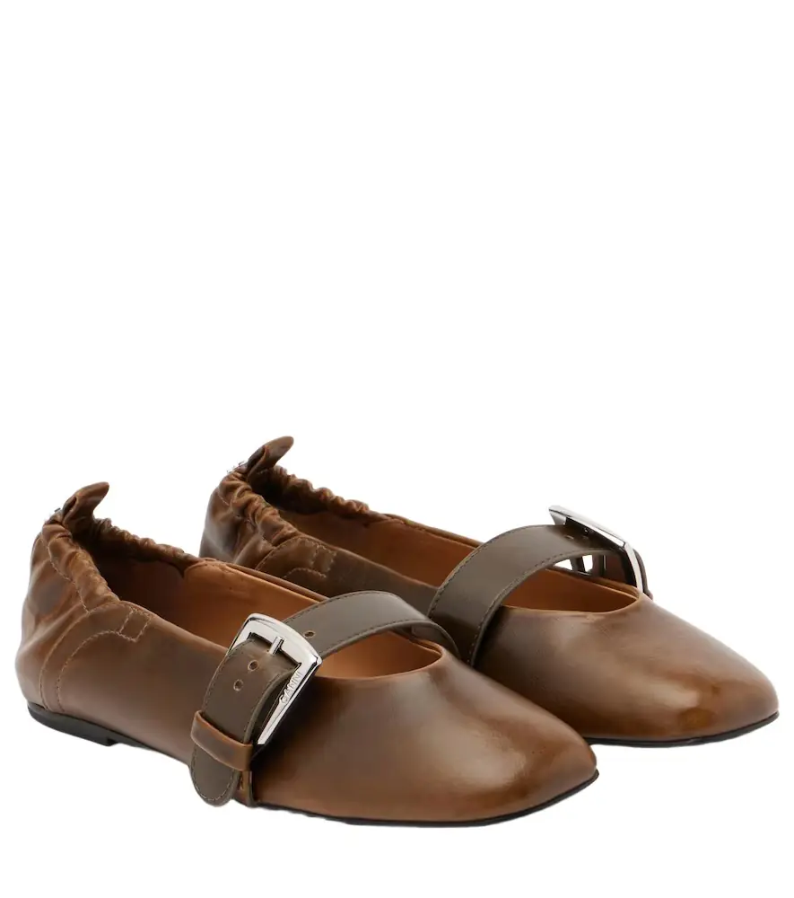 Ganni Butterfly Mary Jane flats