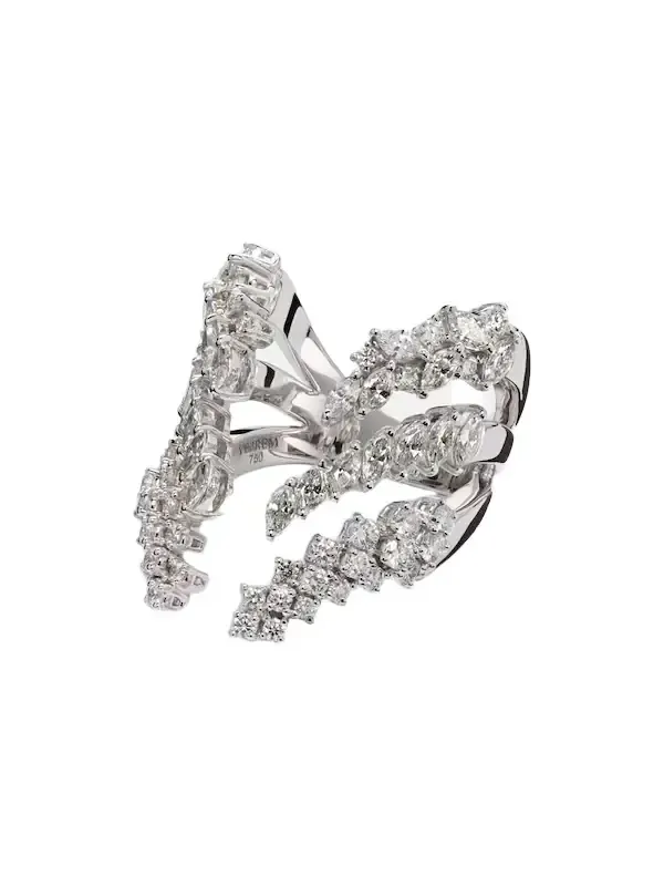 Y-Not 18kt white gold ring with diamonds Y-Not 18kt white gold ring with diamonds