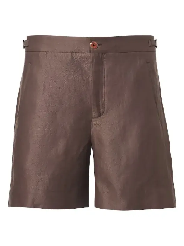 Linen shorts with sunstone Linen shorts with sunstone
