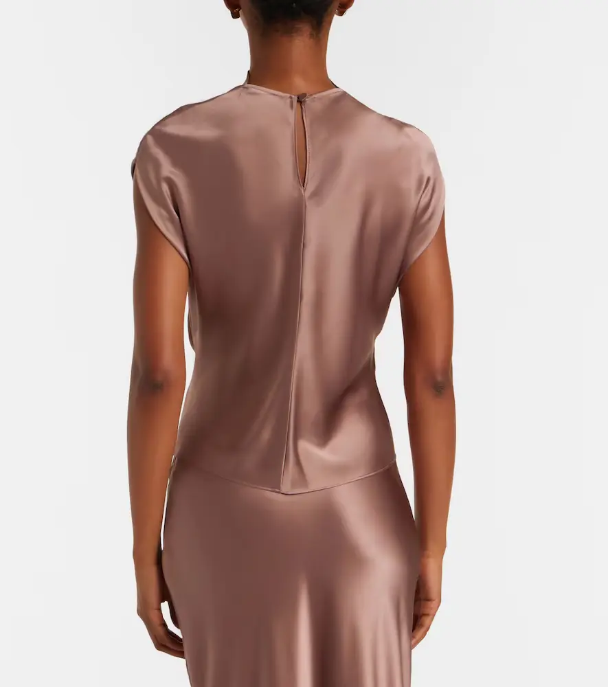The Sei Draped silk satin top | Thumbnail 3