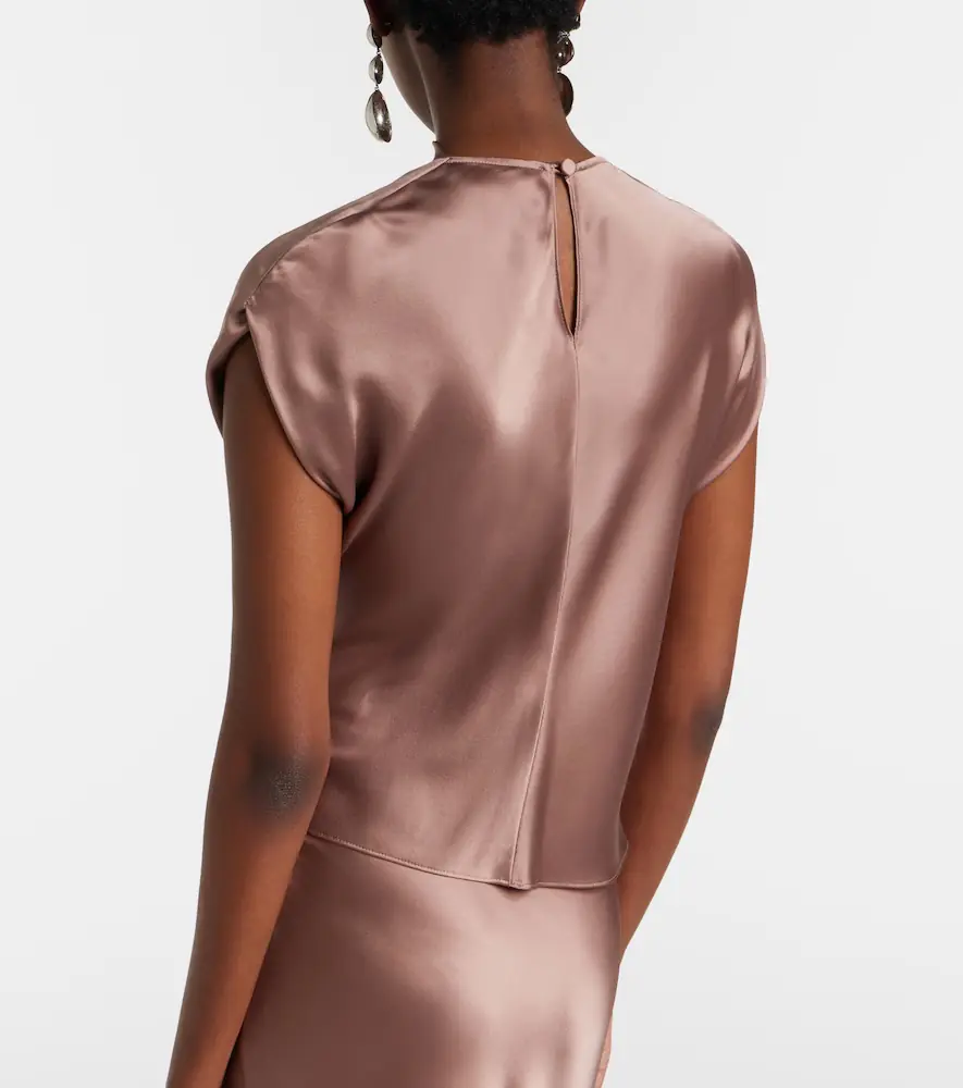 The Sei Draped silk satin top | Thumbnail 5