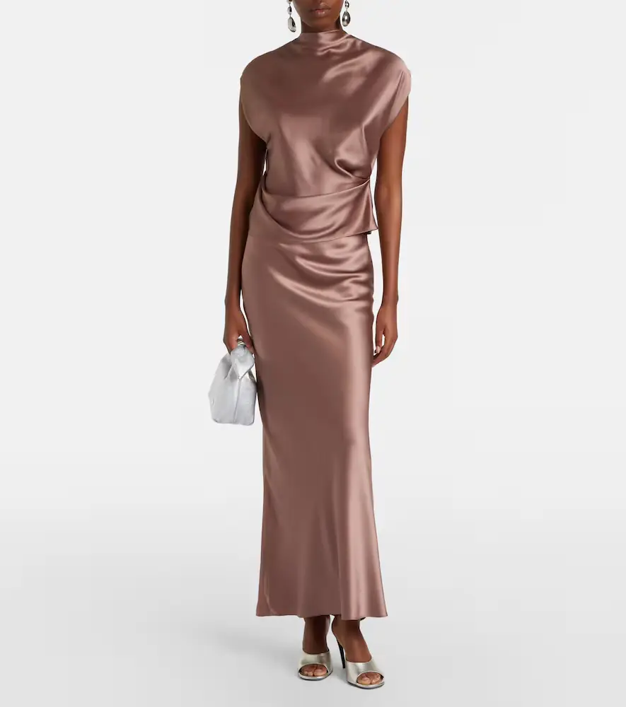 The Sei Draped silk satin top | Thumbnail 6
