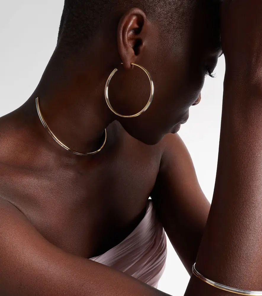 Jennifer Fisher Thread 10kt gold-plated hoop earrings | Thumbnail 3
