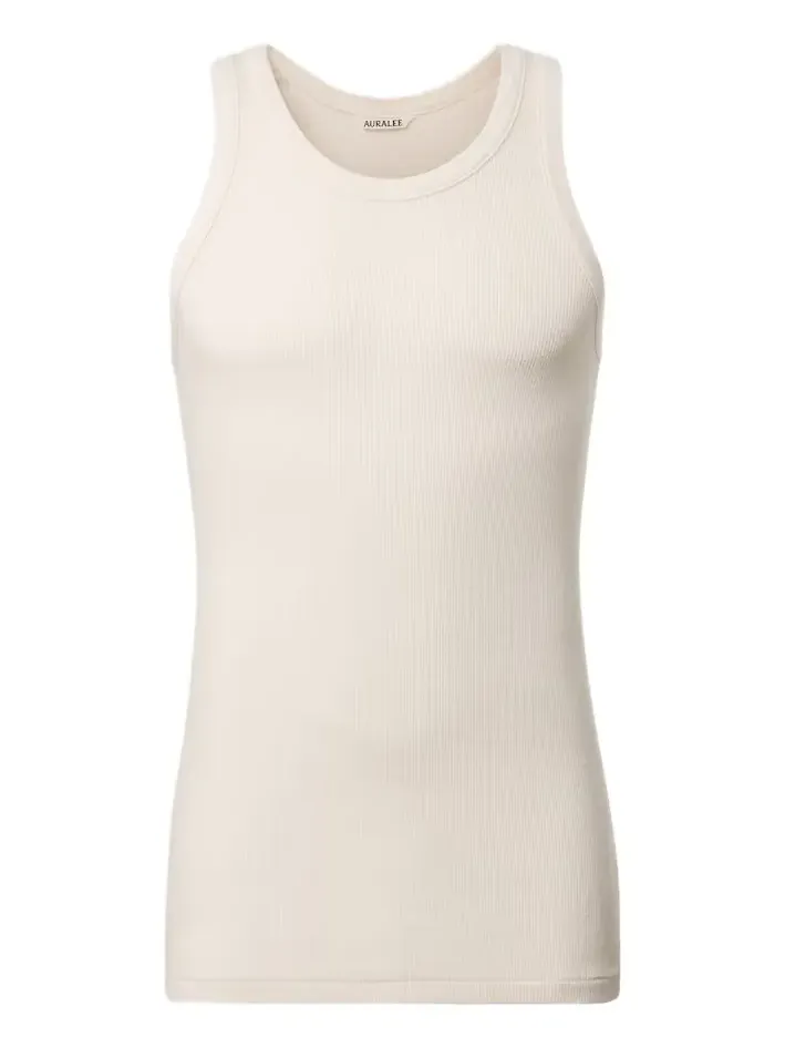 Auralee Ribbed-knit cotton tank top