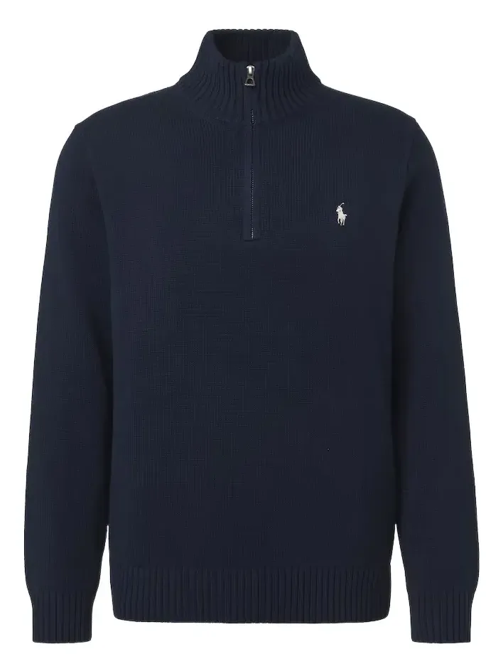 Cotton half-zip sweater