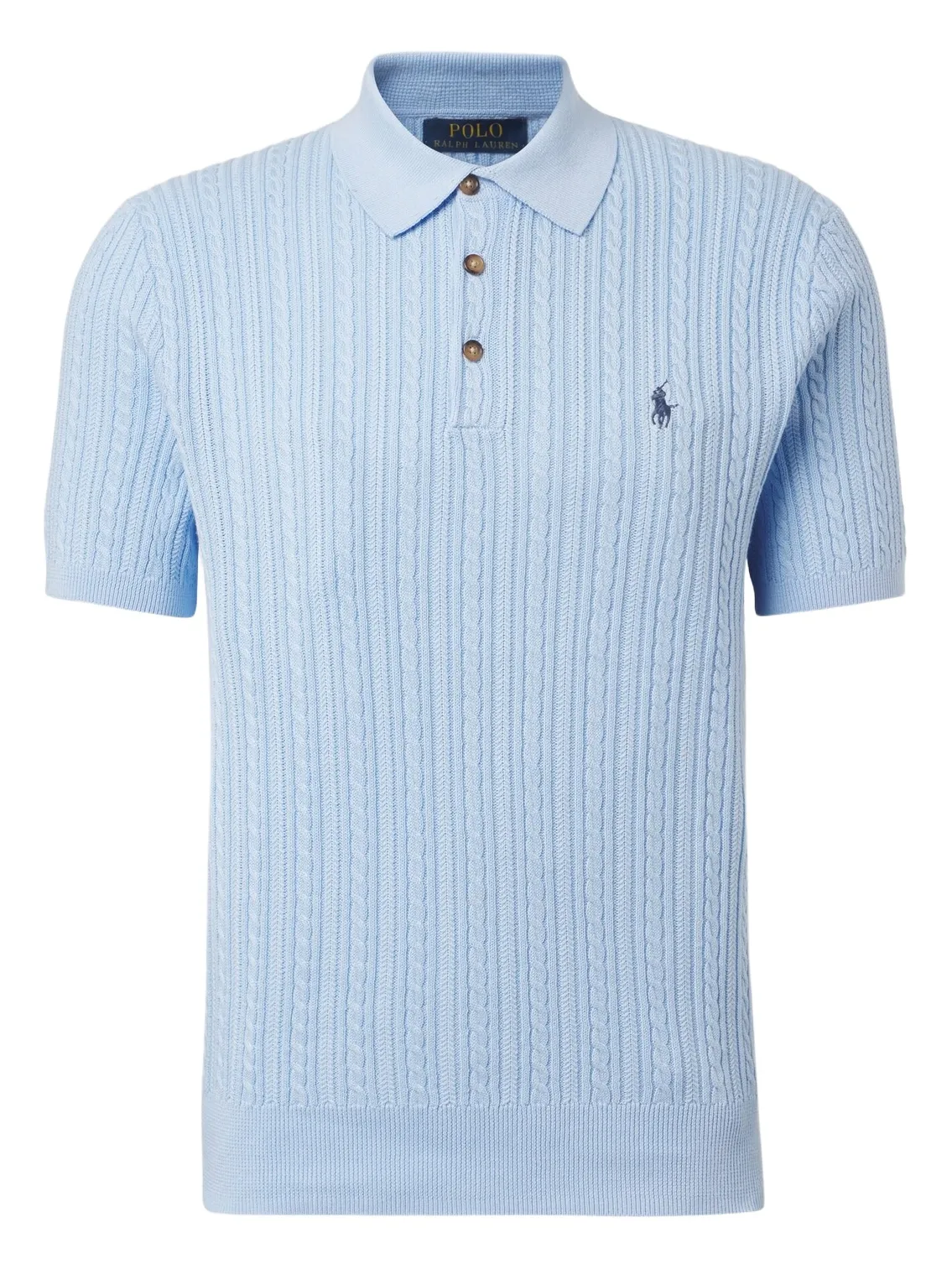 Cable-knit cotton polo sweater Cable-knit cotton polo sweater