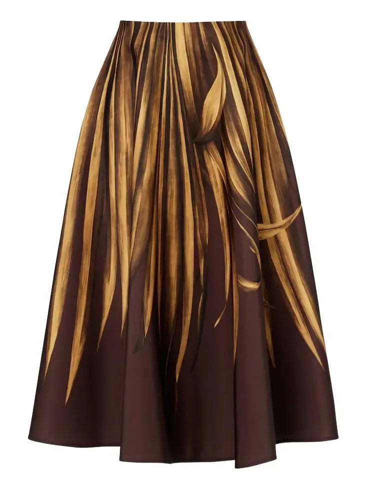 Printed faille midi skirt Printed faille midi skirt