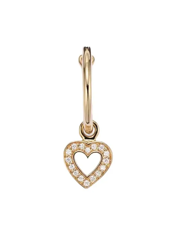 Lettre De Mini Caur 18kt gold single hoop earring with diamonds Lettre De Mini Caur 18kt gold single hoop earring with diamonds