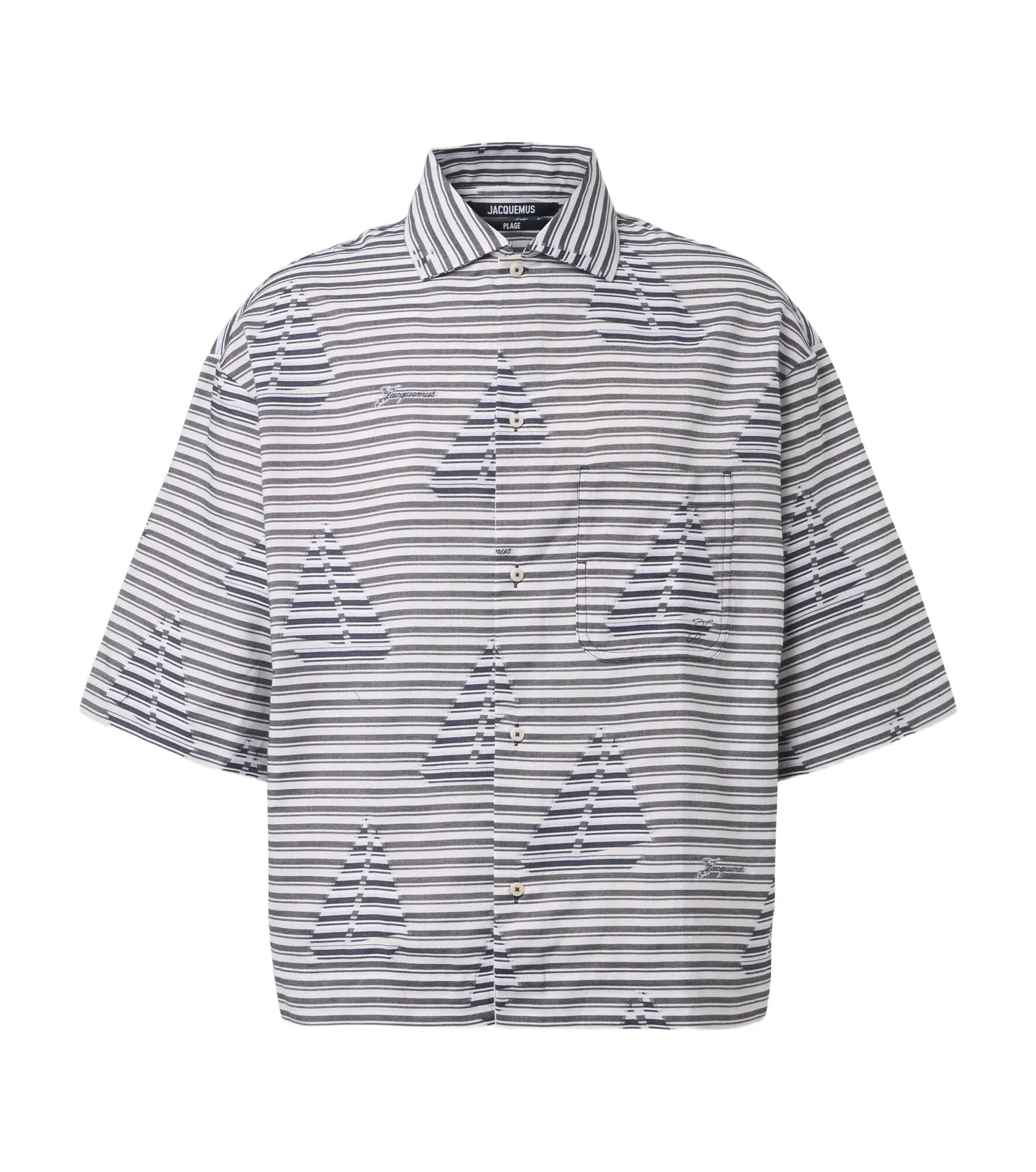 Plage striped cotton bowling shirt