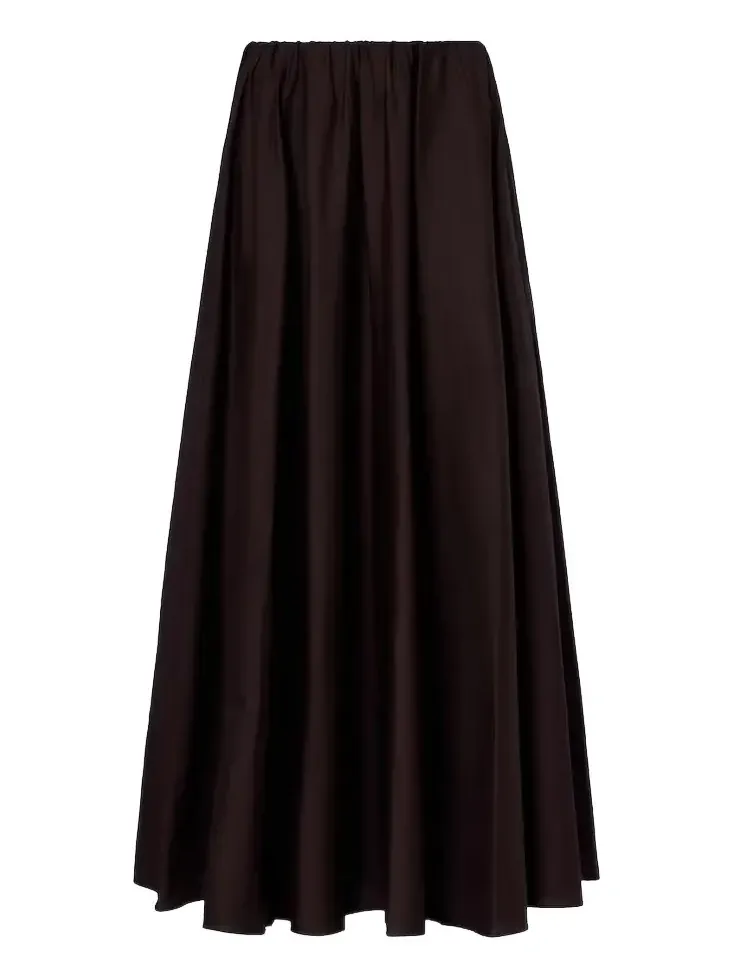 Milano pleated cotton-blend maxi skirt