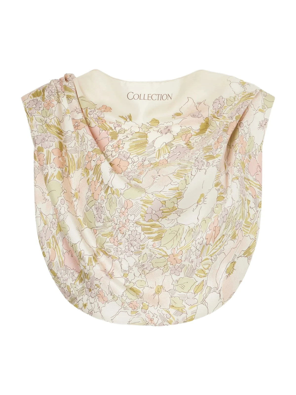 Calvin Klein Collection Floral-print Silk Cropped Tank
