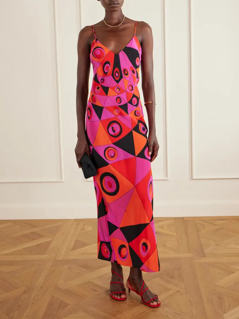PUCCI Printed Silk Crepe De Chine Maxi Dress | Thumbnail 2 PUCCI Printed Silk Crepe De Chine Maxi Dress | Thumbnail 2