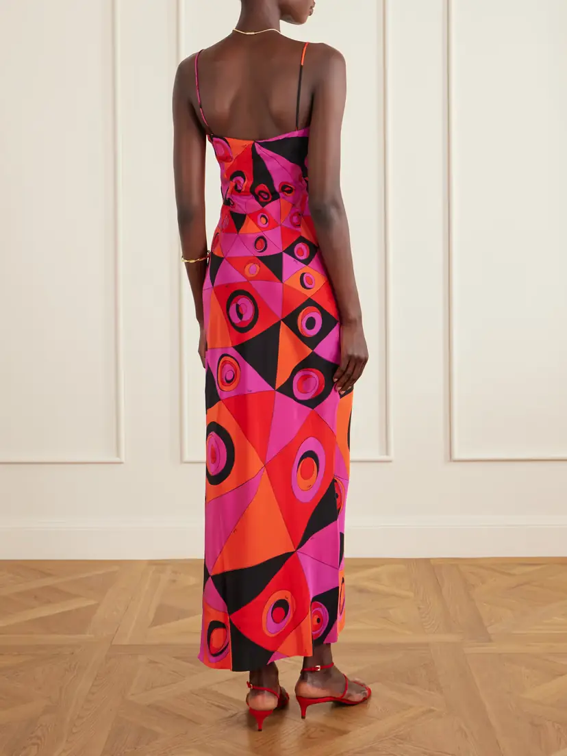 PUCCI Printed Silk Crepe De Chine Maxi Dress | Thumbnail 3 PUCCI Printed Silk Crepe De Chine Maxi Dress | Thumbnail 3