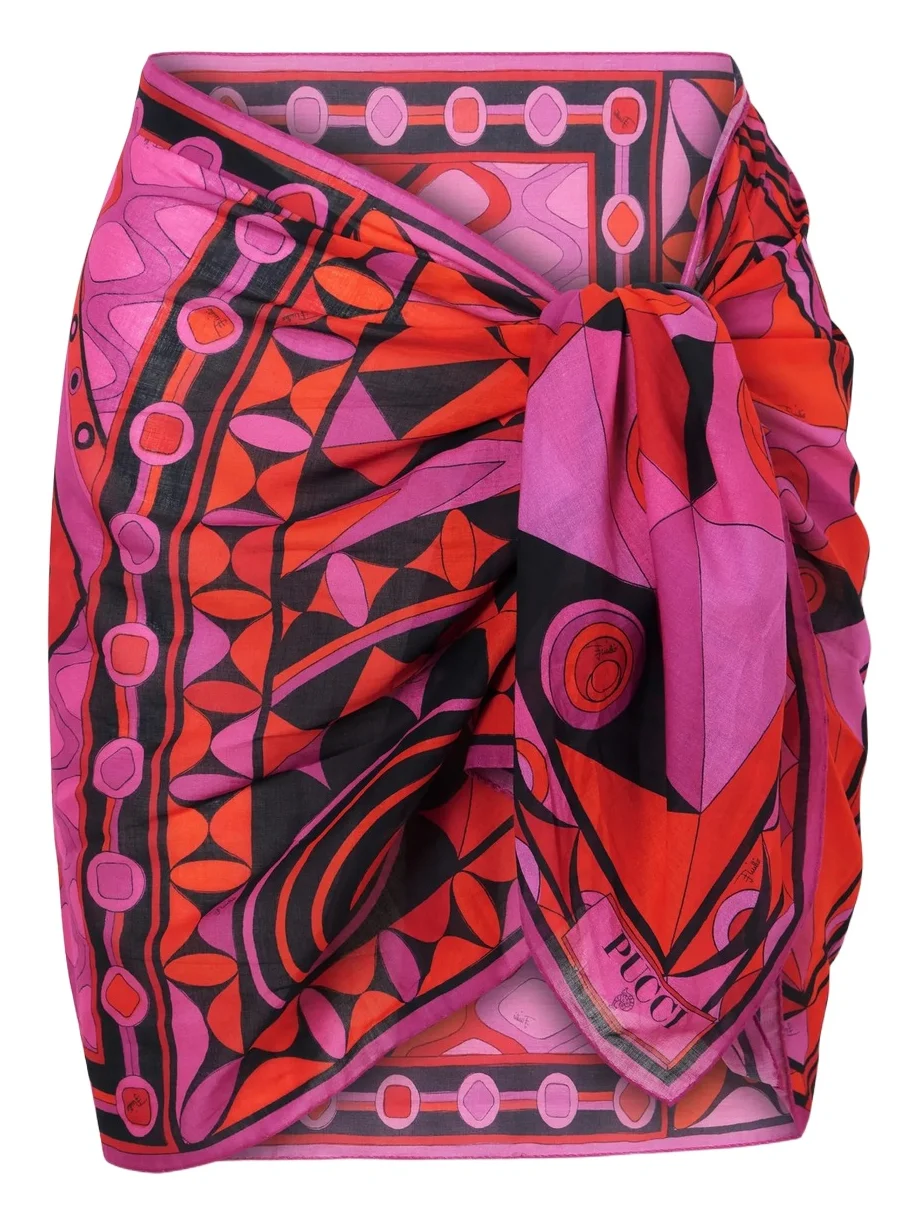 PUCCI Printed Self-tie Cotton Pareo