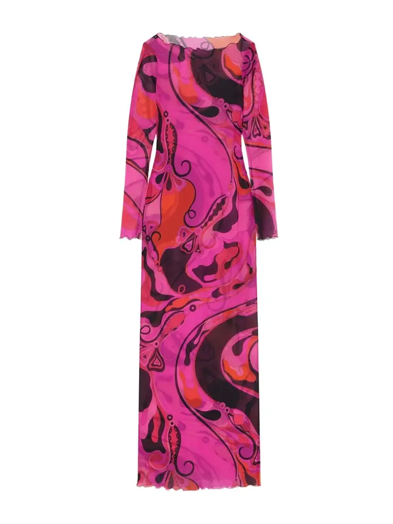 PUCCI Printed Tulle Maxi Dress | Image 1 PUCCI Printed Tulle Maxi Dress | Image 1
