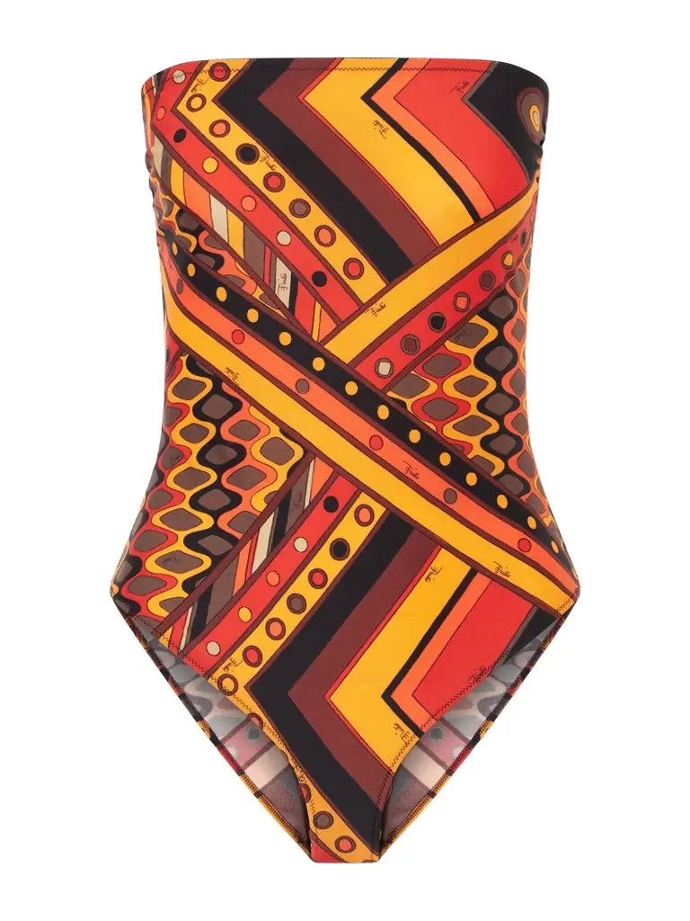 PUCCI Printed Strapless Swimsuit | Image 1 PUCCI Printed Strapless Swimsuit | Image 1