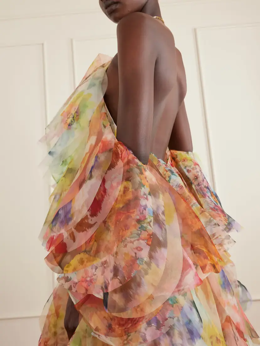 Zimmermann Luna Tiered Ruffled Floral-print Chiffon Halterneck Midi Dress | Thumbnail 4 Zimmermann Luna Tiered Ruffled Floral-print Chiffon Halterneck Midi Dress | Thumbnail 4