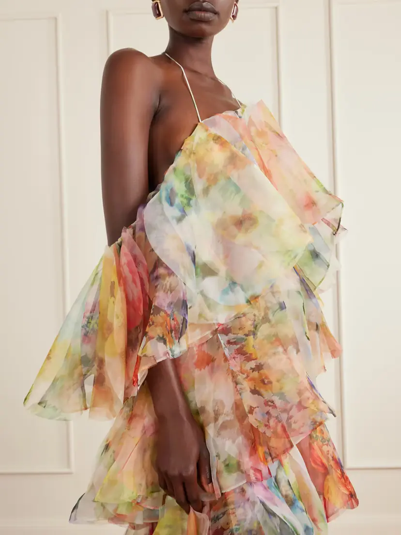Zimmermann Luna Tiered Ruffled Floral-print Chiffon Halterneck Midi Dress | Thumbnail 5 Zimmermann Luna Tiered Ruffled Floral-print Chiffon Halterneck Midi Dress | Thumbnail 5