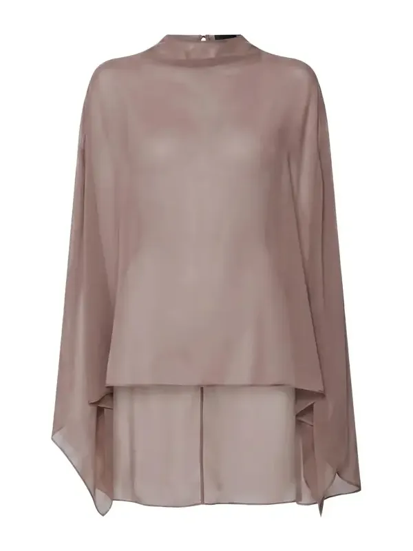 Lapointe Lightweight Georgette Oversized Cape Tee