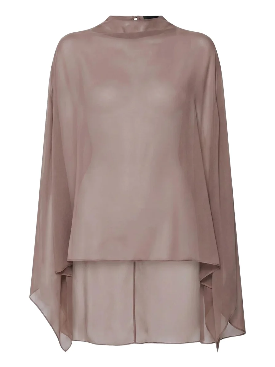Lapointe Lightweight Georgette Oversized Cape Tee