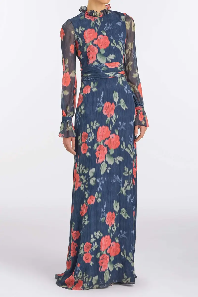 Markarian Adelaide Red Bloom Chiffon Gown | Thumbnail 2 Markarian Adelaide Red Bloom Chiffon Gown | Thumbnail 2