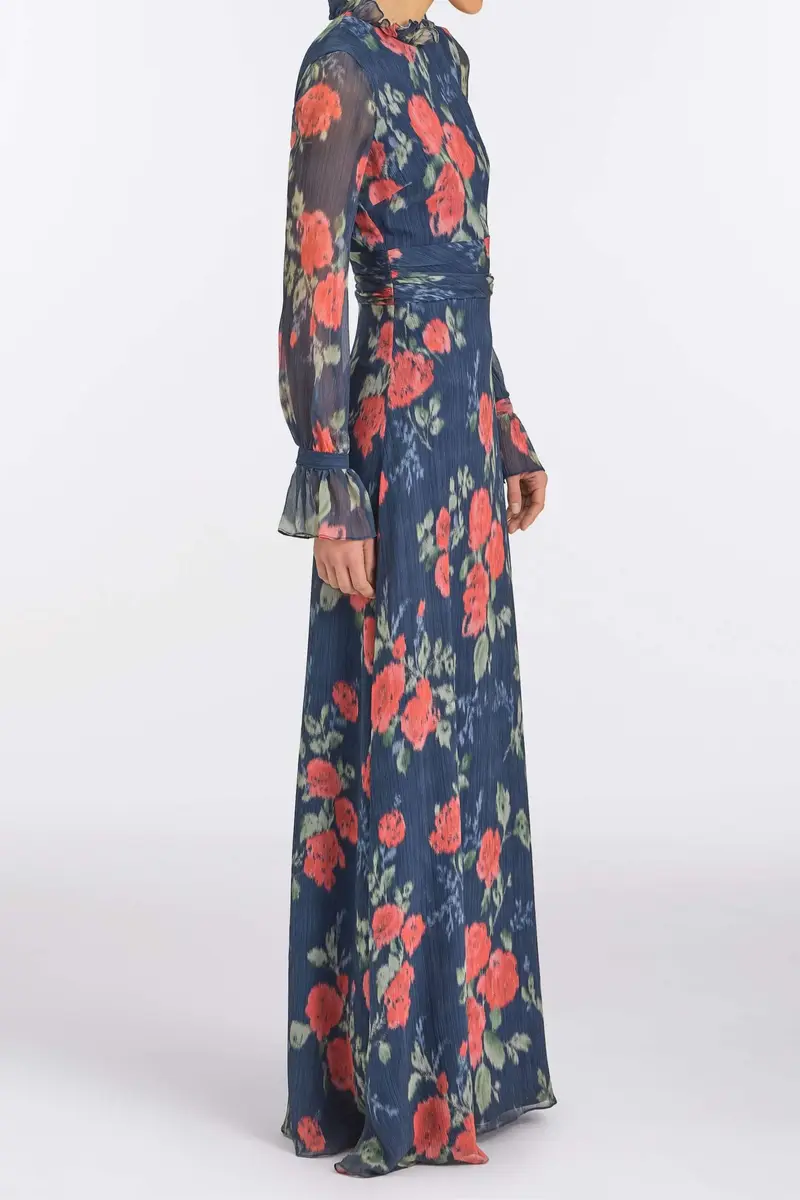 Markarian Adelaide Red Bloom Chiffon Gown | Thumbnail 3 Markarian Adelaide Red Bloom Chiffon Gown | Thumbnail 3