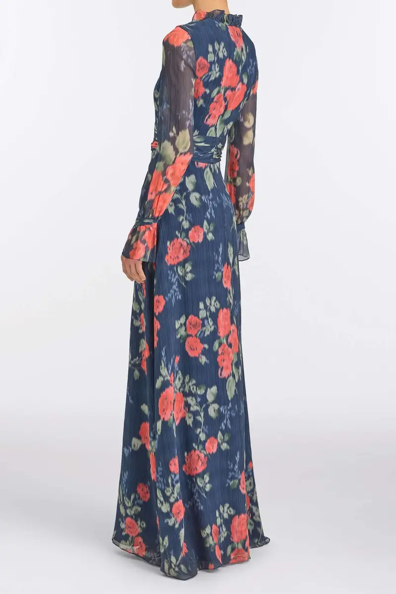 Markarian Adelaide Red Bloom Chiffon Gown | Thumbnail 4 Markarian Adelaide Red Bloom Chiffon Gown | Thumbnail 4