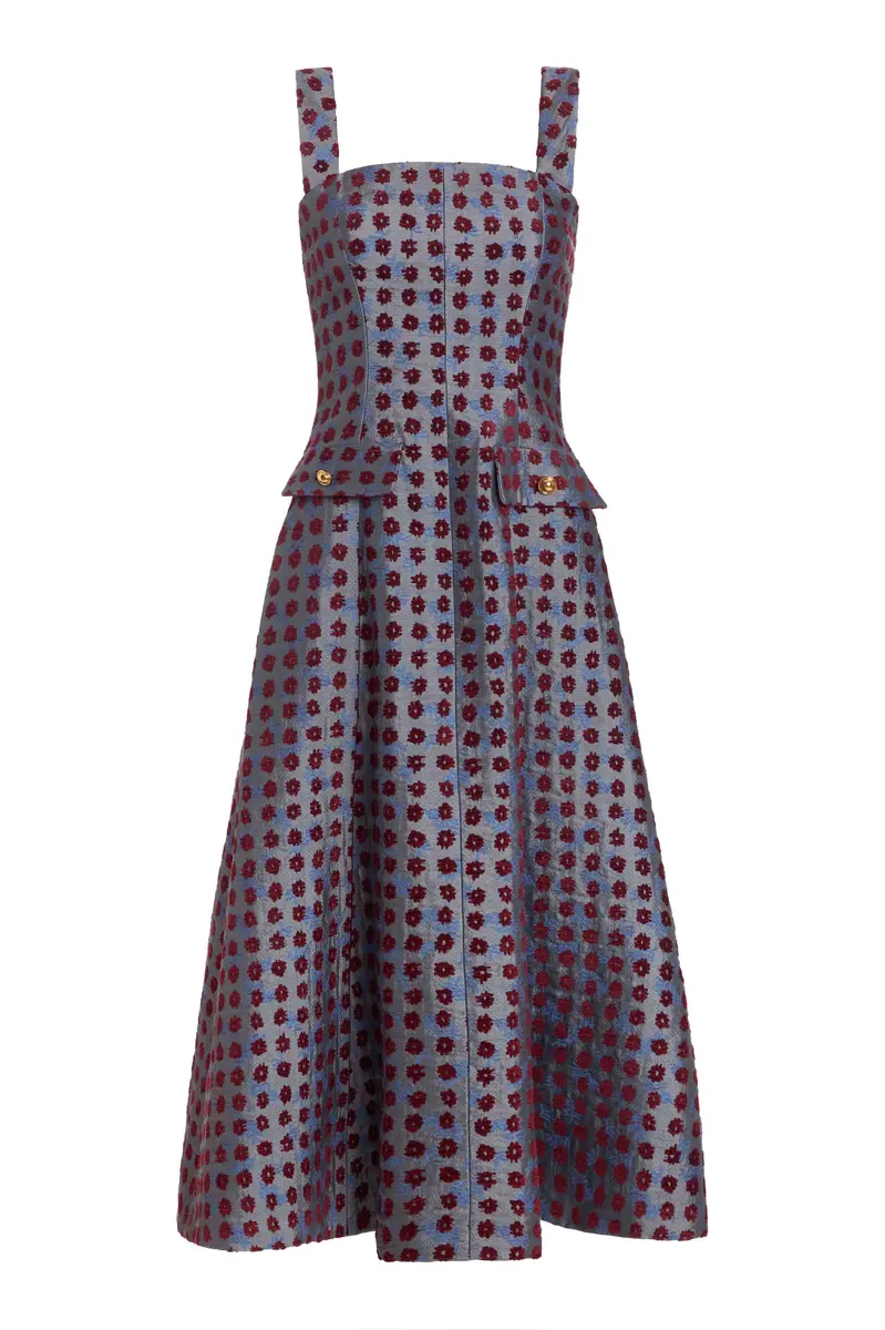 Markarian Birdie Teal Tapestry Midi Dress | Image 1 Markarian Birdie Teal Tapestry Midi Dress | Image 1
