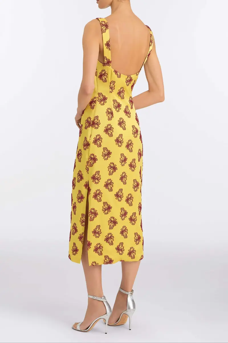 Markarian Dancing Queen Citrine Midi Dress | Thumbnail 4