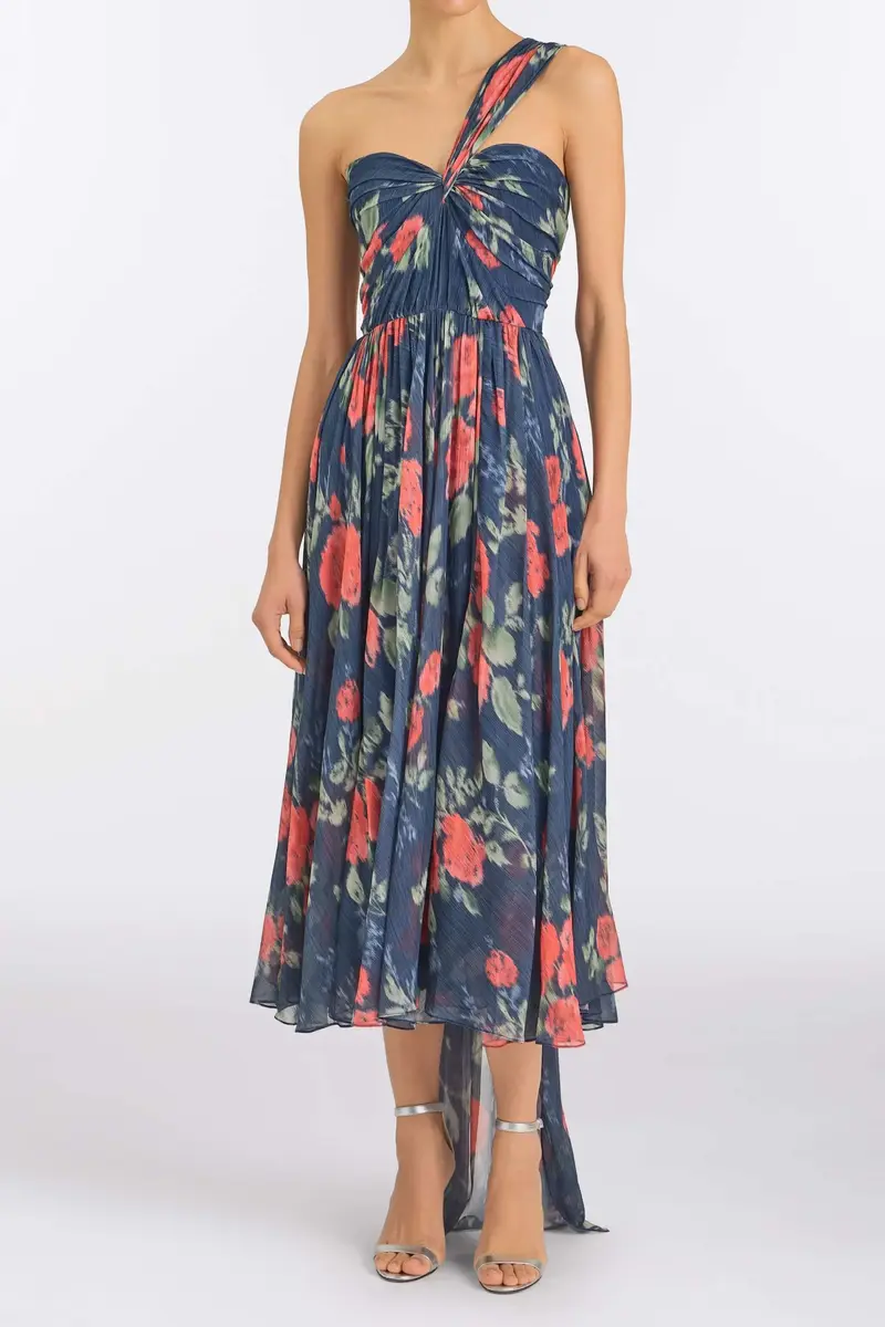 Markarian Erica Red Bloom Chiffon Midi Dress | Thumbnail 2 Markarian Erica Red Bloom Chiffon Midi Dress | Thumbnail 2
