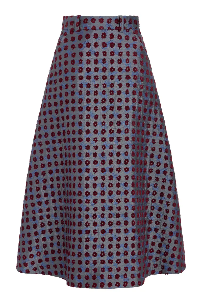 Markarian Frances Teal Tapestry Midi Skirt | Image 1 Markarian Frances Teal Tapestry Midi Skirt | Image 1