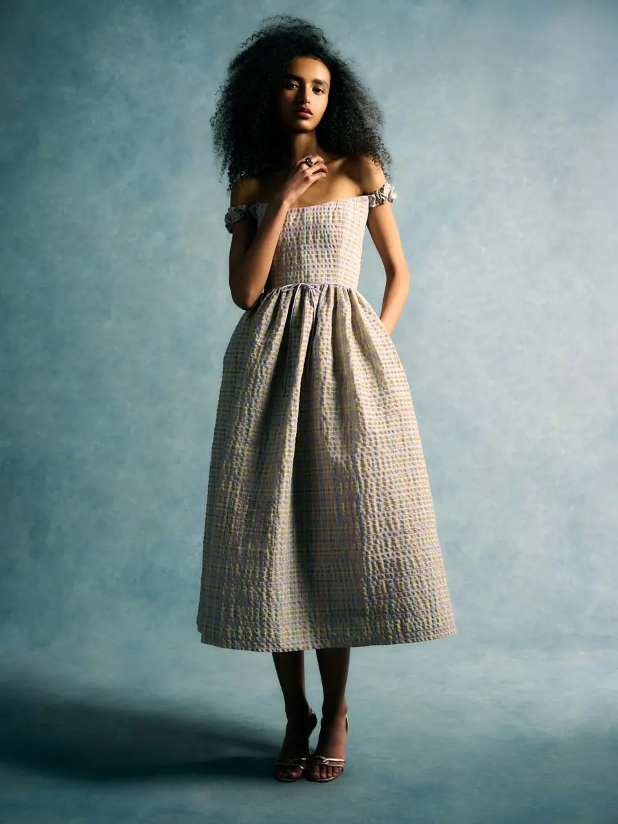 Markarian Ginger Pastel Plaid Midi Dress | Thumbnail 7 Markarian Ginger Pastel Plaid Midi Dress | Thumbnail 7
