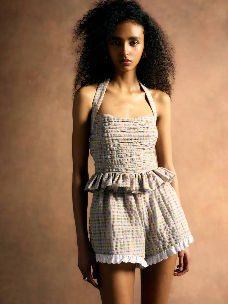 Markarian Kit Pastel Plaid Halter Top | Thumbnail 7