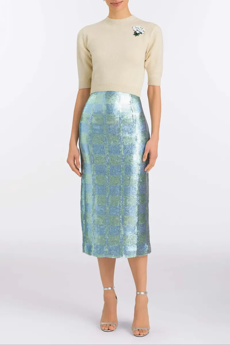 Markarian Lucida Gingham Sequin Skirt | Thumbnail 3 Markarian Lucida Gingham Sequin Skirt | Thumbnail 3
