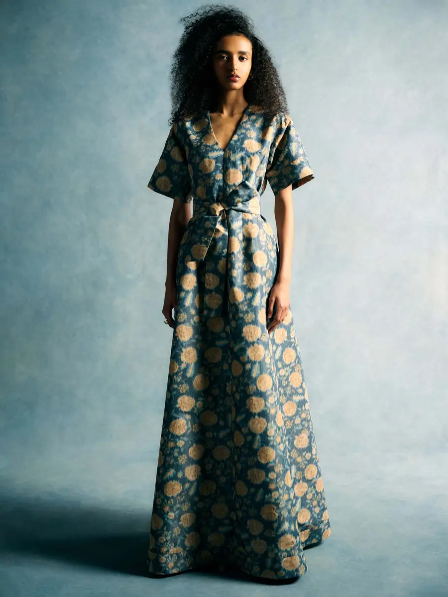 Markarian Margaretta Dusk Marigold Ikat Gown | Thumbnail 4