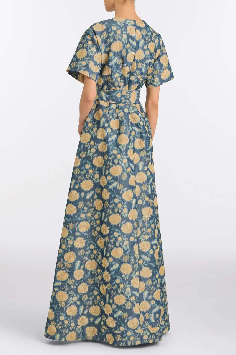 Markarian Margaretta Dusk Marigold Ikat Gown | Thumbnail 7