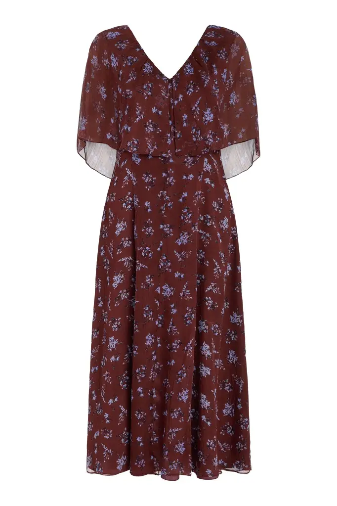 Markarian Marina Maroon Midi Dress | Image 1 Markarian Marina Maroon Midi Dress | Image 1