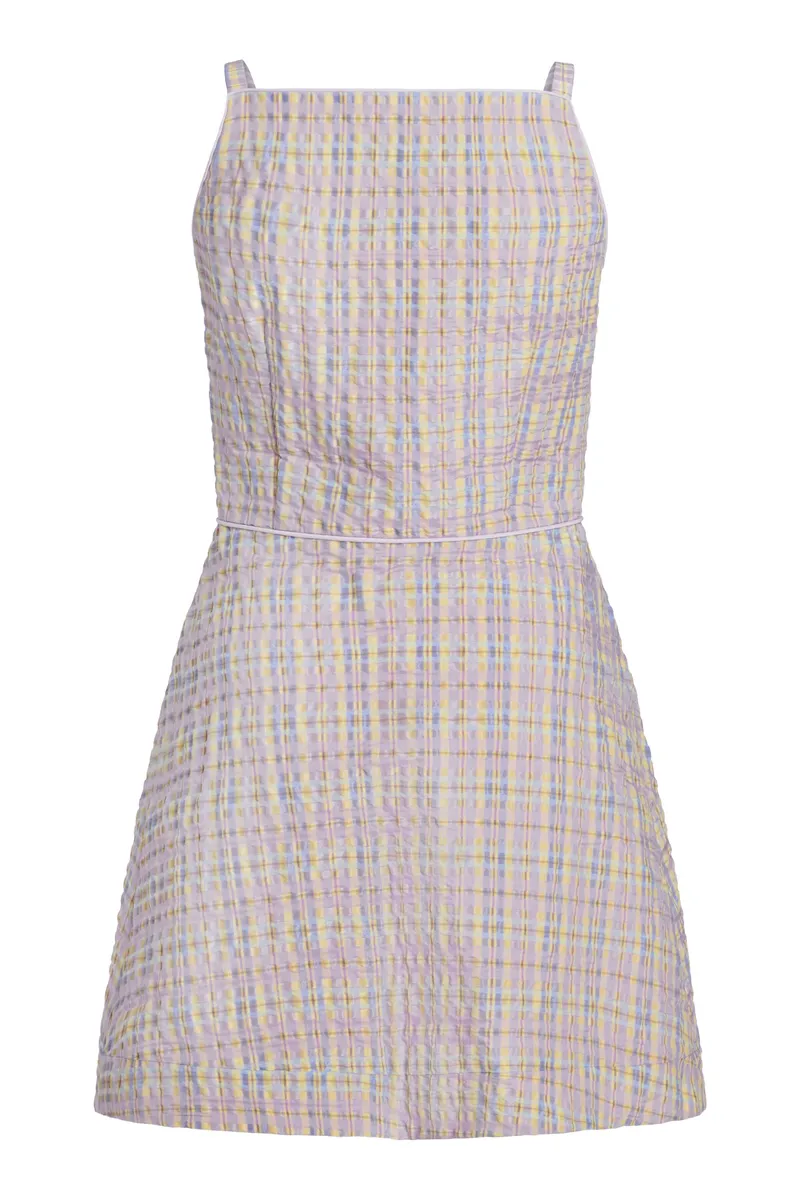 Markarian Skye Pastel Plaid Button Up Mini Dress | Thumbnail 5 Markarian Skye Pastel Plaid Button Up Mini Dress | Thumbnail 5