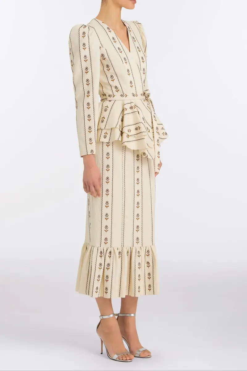 Markarian Suri Ivory Linen Skirt | Thumbnail 3
