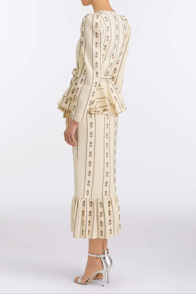 Markarian Suri Ivory Linen Skirt | Thumbnail 4
