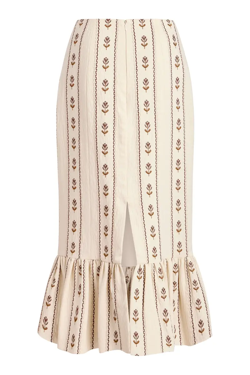 Markarian Suri Ivory Linen Skirt | Thumbnail 5