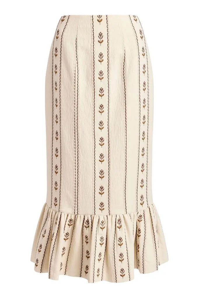 Markarian Suri Ivory Linen Skirt | Image 1 Markarian Suri Ivory Linen Skirt | Image 1
